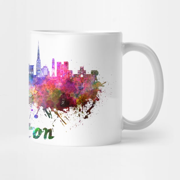 Preston skyline in waercolor by PaulrommerArt